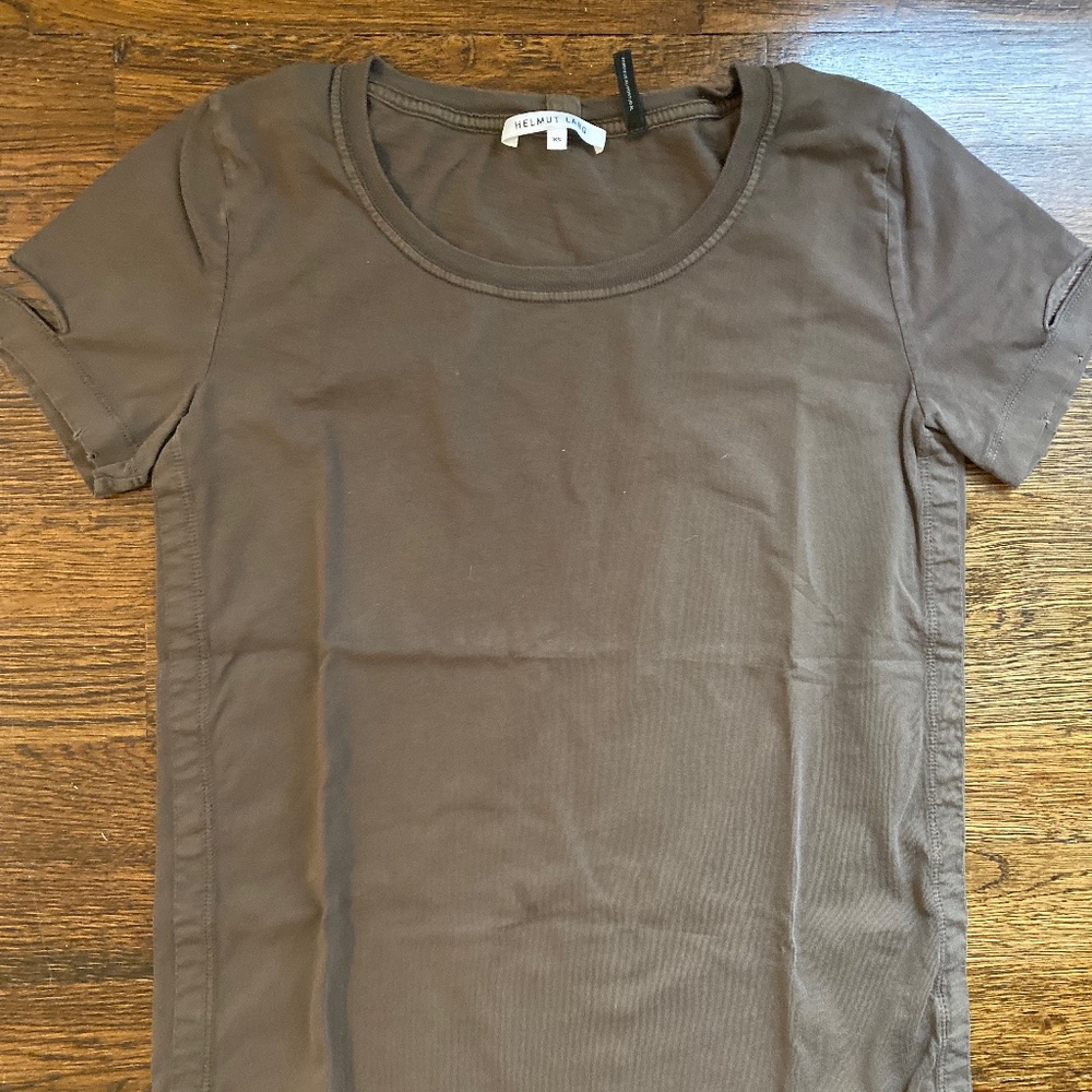 Helmu Lang T-shirt with cut sleeves and fringes